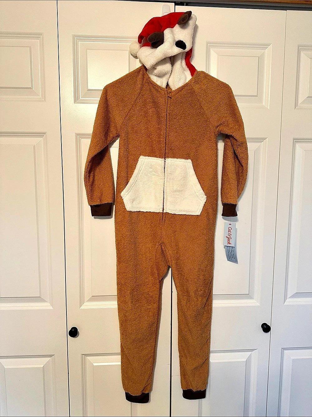 Cat & Jack Reindeer One-Piece Costume Reindeer Costume Brown Kids Medium NWT